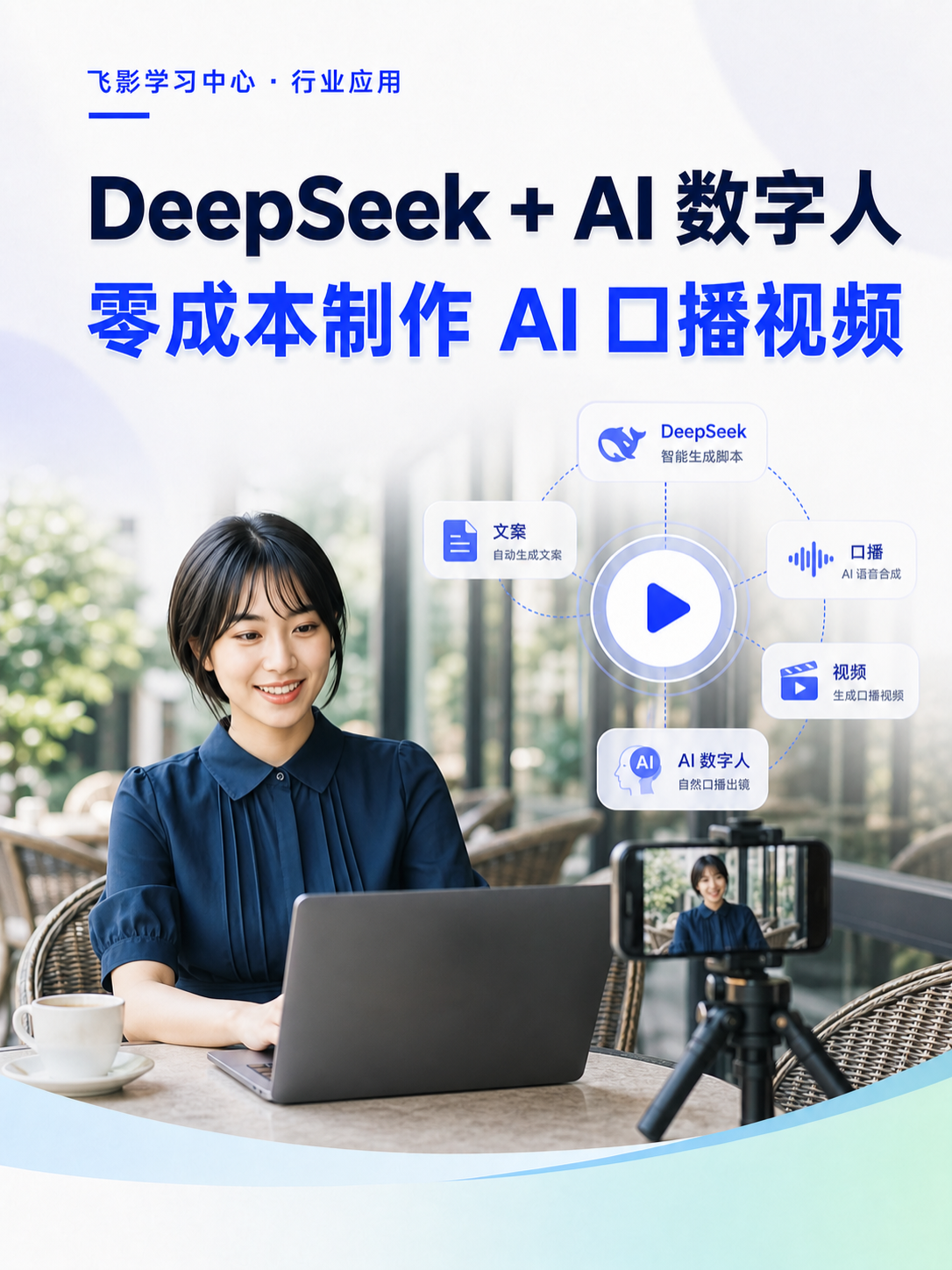 DeepSeek + 飞影数字人，零成本制作 AI 口播视频