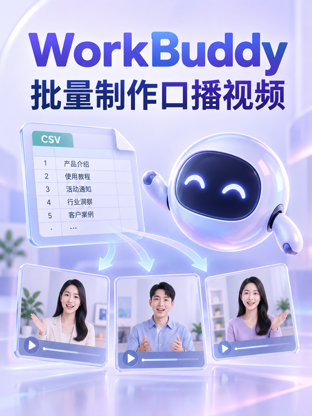 WorkBuddy 批量制作口播视频